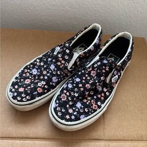 Vans Black Floral Women's Sneakers